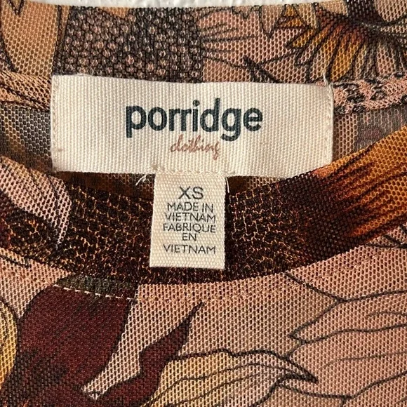 Anthropologie Porridge Short-Sleeve Mesh Tee Sunflower Print Size XS - Picture 5 of 7